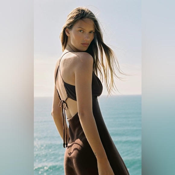 🔥🔥Zara Beaded Linen midi Dress - Picture 4 of 6